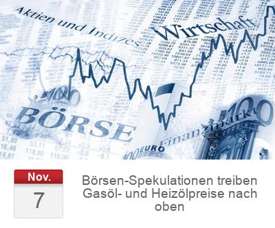 Börsen-Spekulationen treiben Gasöl- und Heizölpreise nach oben