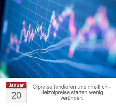 Ölpreise tendieren uneinheitlich - Heizölpreise starten wenig verändert