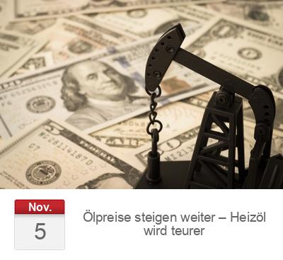 Ölpreise steigen weiter – Heizöl wird teurer