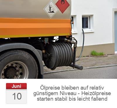 Ölpreise bleiben auf relativ günstigem Niveau - Heizölpreise starten stabil bis leicht fallend