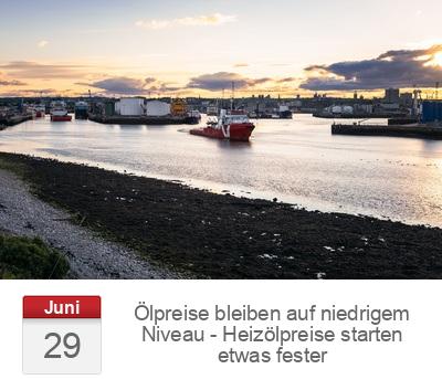 Ölpreise bleiben auf niedrigem Niveau - Heizölpreise starten etwas fester