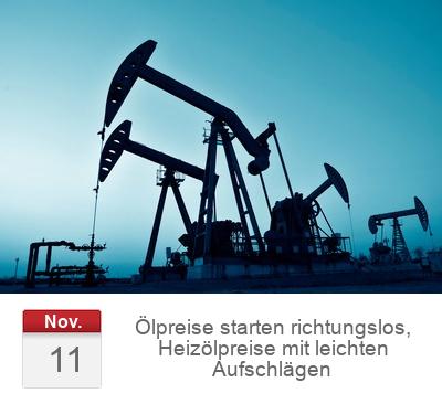 Ölpreise starten richtungslos, Heizölpreise mit leichten Aufschlägen