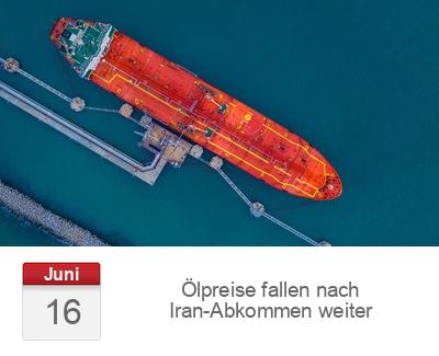 Ölpreise fallen nach Iran-Abkommen weiter