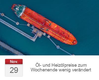 Öl- und Heizölpreise zum Wochenende wenig verändert