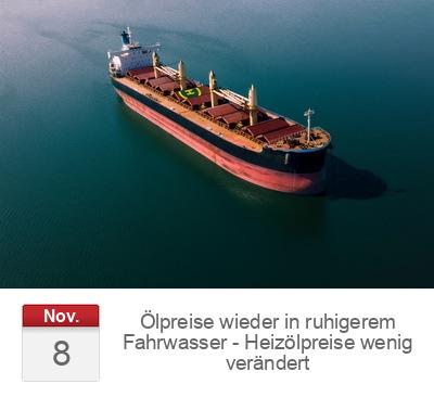 Ölpreise wieder in ruhigerem Fahrwasser - Heizölpreise wenig verändert