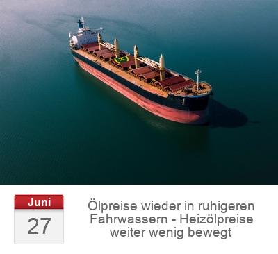 Ölpreise wieder in ruhigeren Fahrwassern - Heizölpreise weiter wenig bewegt