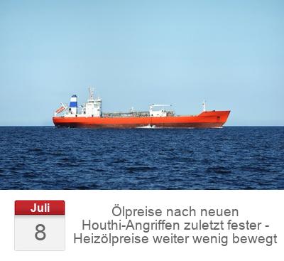 Ölpreise nach neuen Houthi-Angriffen zuletzt fester - Heizölpreise weiter wenig bewegt