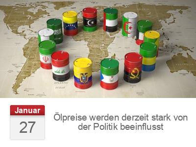 Ölpreise werden derzeit stark von der Politik beeinflusst