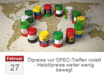 Ölpreise vor OPEC-Treffen volatil - Heizölpreise weiter wenig bewegt