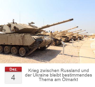 Krieg zwischen Russland und der Ukraine bleibt bestimmendes Thema am Ölmarkt 