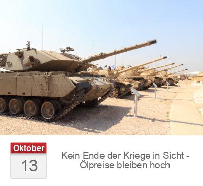Kein Ende der Kriege in Sicht - Ölpreise bleiben hoch