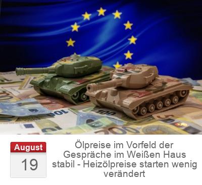 Ölpreise im Vorfeld der Gespräche im Weißen Haus stabil - Heizölpreise starten wenig verändert