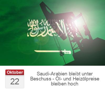 Saudi-Arabien bleibt unter Beschuss - Öl- und Heizölpreise bleiben hoch