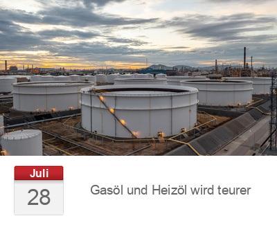 Gasöl und Heizöl wird teurer