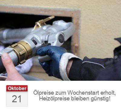 Ölpreise zum Wochenstart erholt, Heizölpreise bleiben günstig!