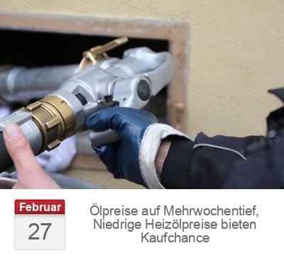 Ölpreise auf Mehrwochentief, Niedrige Heizölpreise bieten Kaufchance 