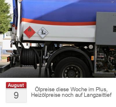 Ölpreise diese Woche im Plus, Heizölpreise noch auf Langzeittief